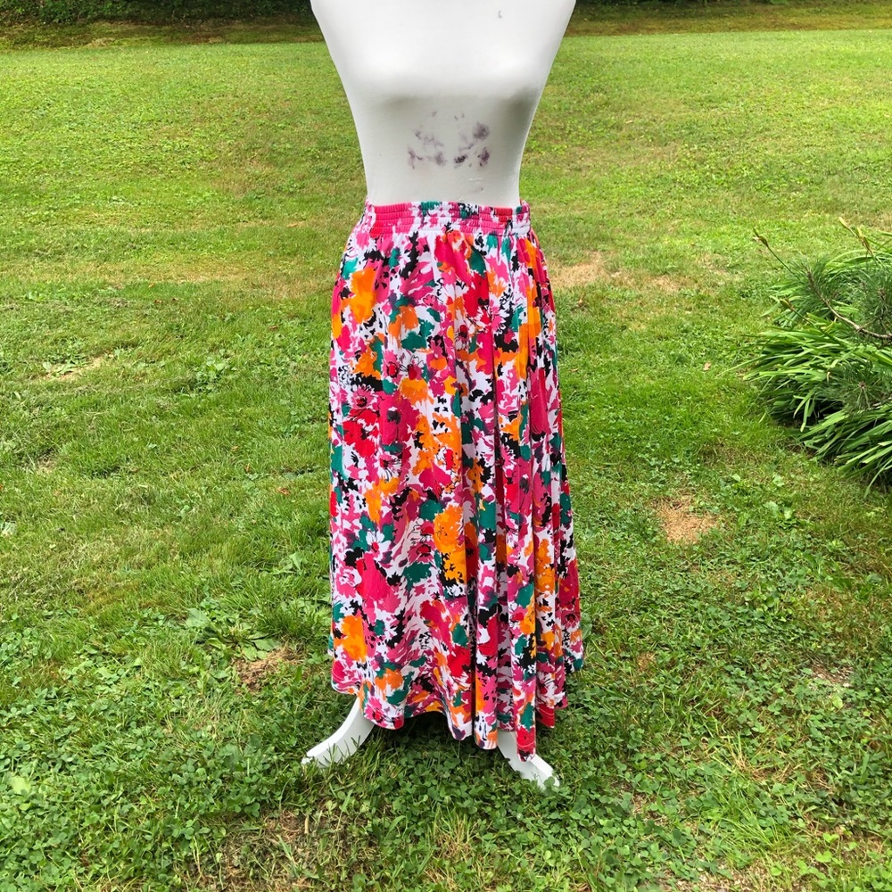 Vintage floral elastic skirt